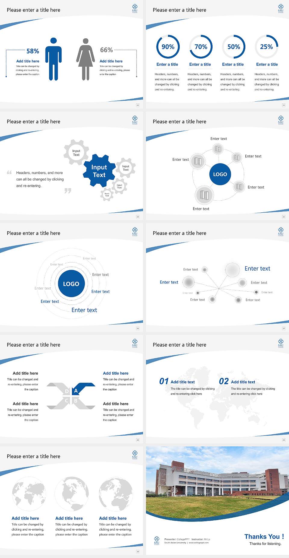 South Asian University Course/Courseware Creation PPT Template4:3 ratio PPT effect preview image4