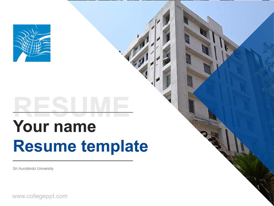 Sri Aurobindo University Resume PPT Template4:3 ratio PPT effect preview image5