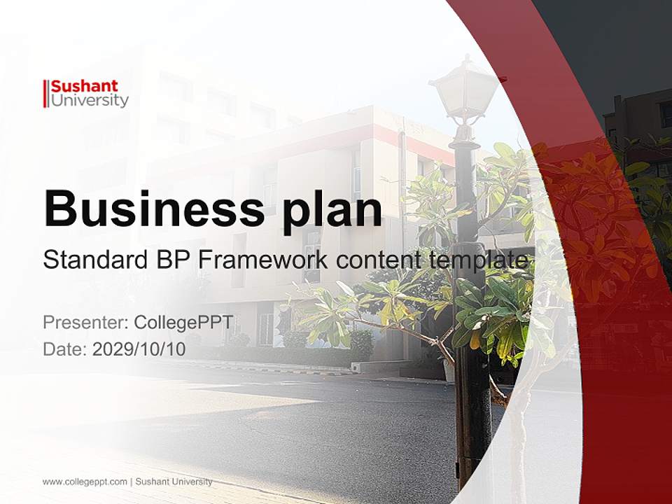 Sushant University Competition/Entrepreneurship Contest PPT Template4:3 ratio PPT effect preview image9