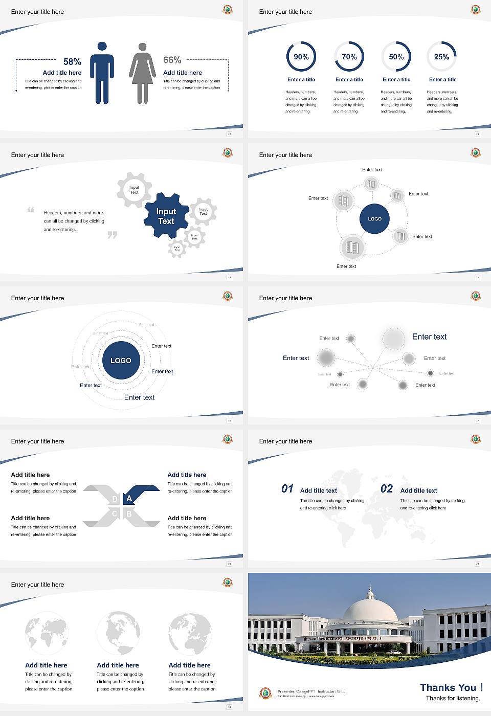 Shri Krishna University Course/Courseware Creation PPT Template16:9 ratio PPT effect preview image4
