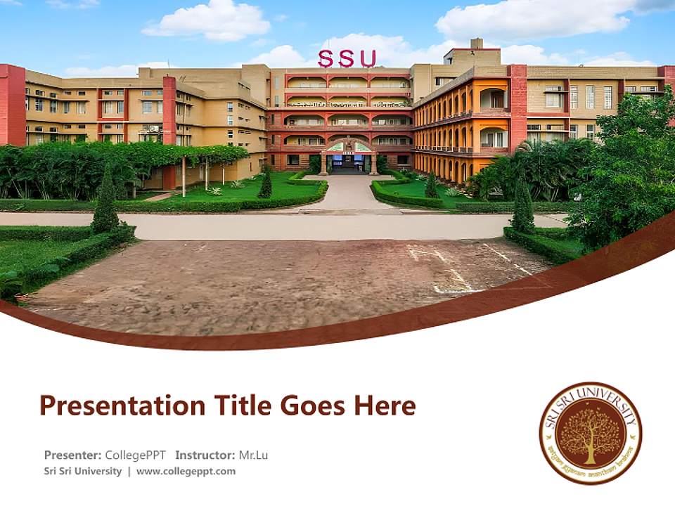 Sri Sri University Course/Courseware Creation PPT Template4:3 ratio PPT effect preview image5