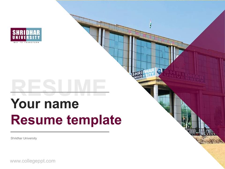 Shridhar University Resume PPT Template4:3 ratio PPT effect preview image5