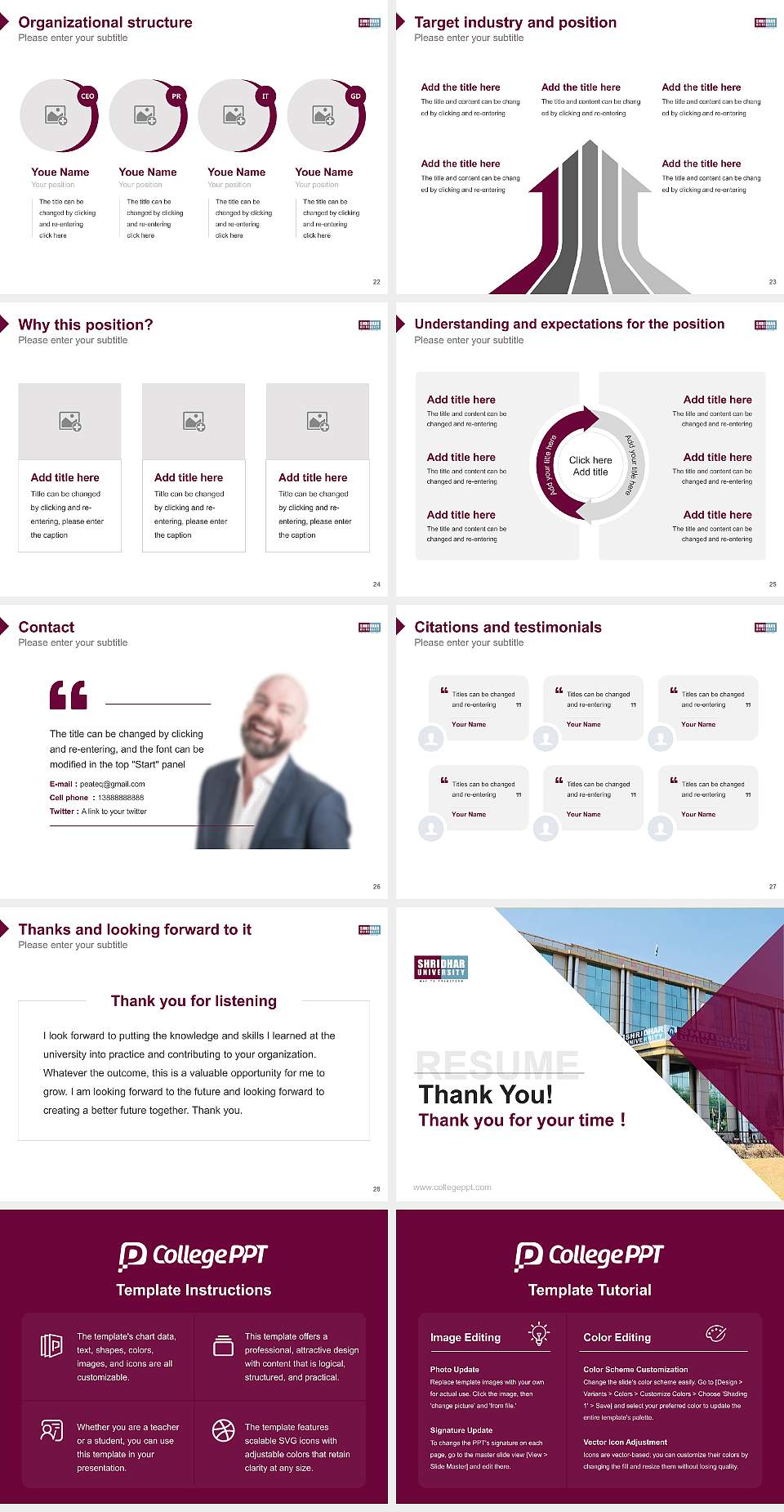 Shridhar University Resume PPT Template4:3 ratio PPT effect preview image4