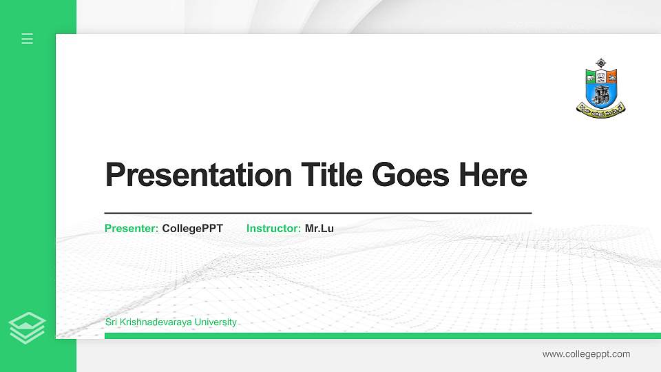 Sri Krishnadevaraya University Thesis Proposal/Graduation Defense PPT Template16:9 ratio PPT effect preview image