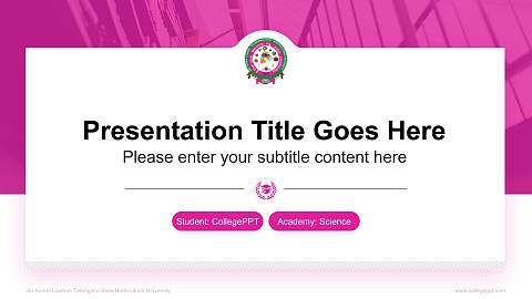 Sri Konda Laxman Telangana State Horticultural University National Scholarship Defense PPT Template