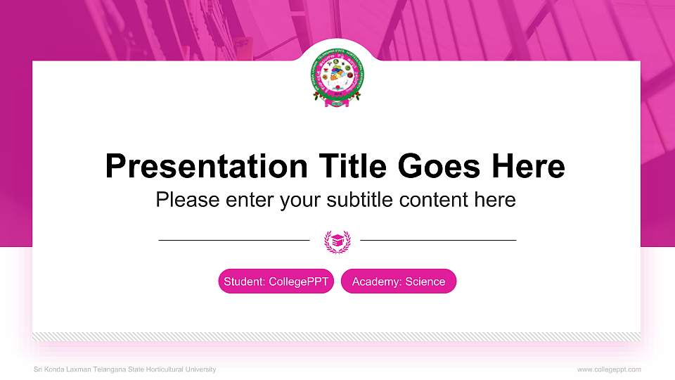 Sri Konda Laxman Telangana State Horticultural University National Scholarship Defense PPT Template16:9 ratio PPT effect preview image