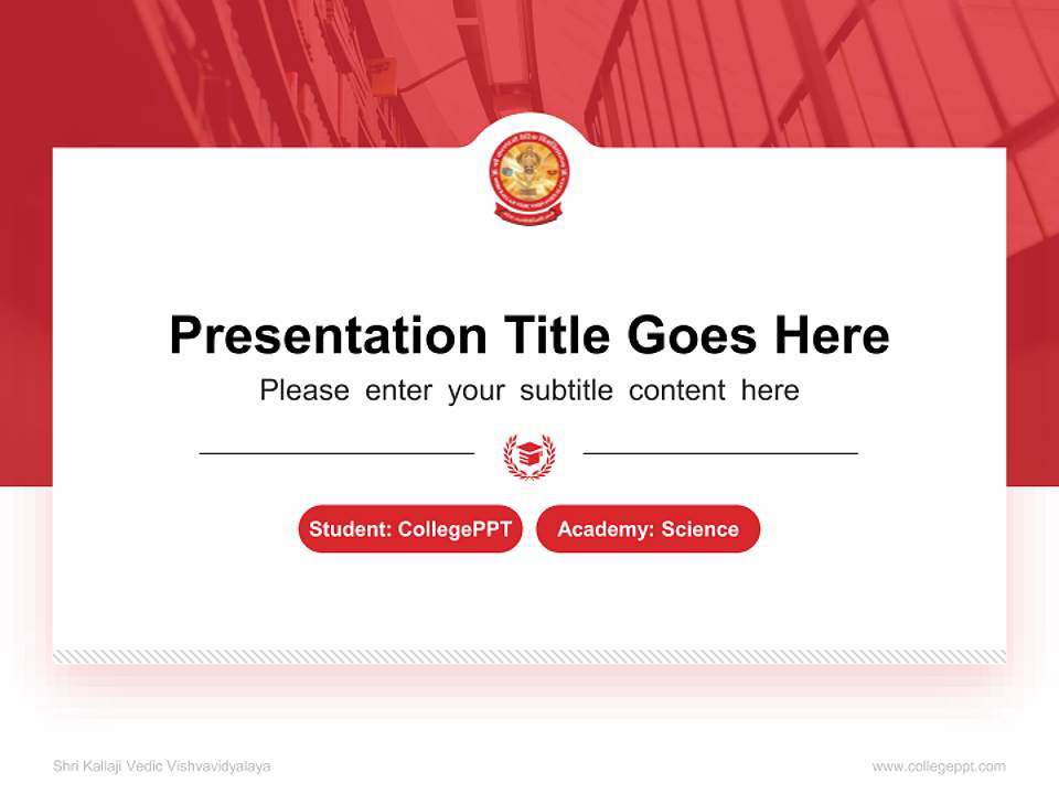 Shri Kallaji Vedic Vishvavidyalaya National Scholarship Defense PPT Template4:3 ratio PPT effect preview image4