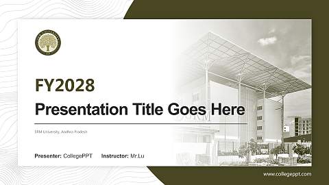 SRM University, Andhra Pradesh Academic Presentation/Research Findings Report PPT Template