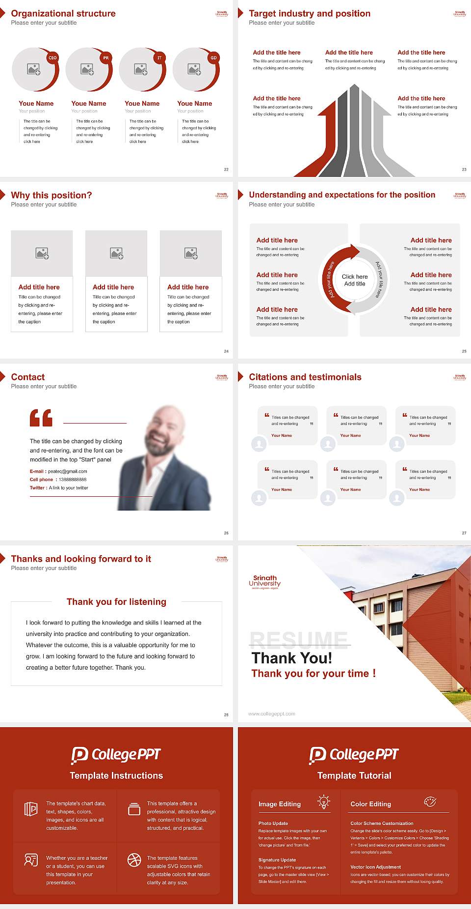 Srinath University Resume PPT Template4:3 ratio PPT effect preview image4