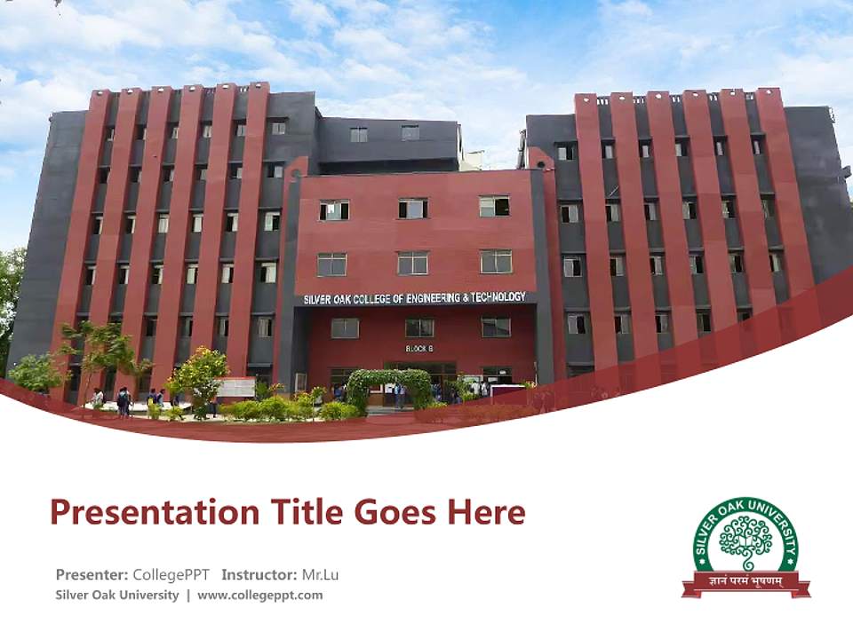 Silver Oak University Course/Courseware Creation PPT Template4:3 ratio PPT effect preview image5