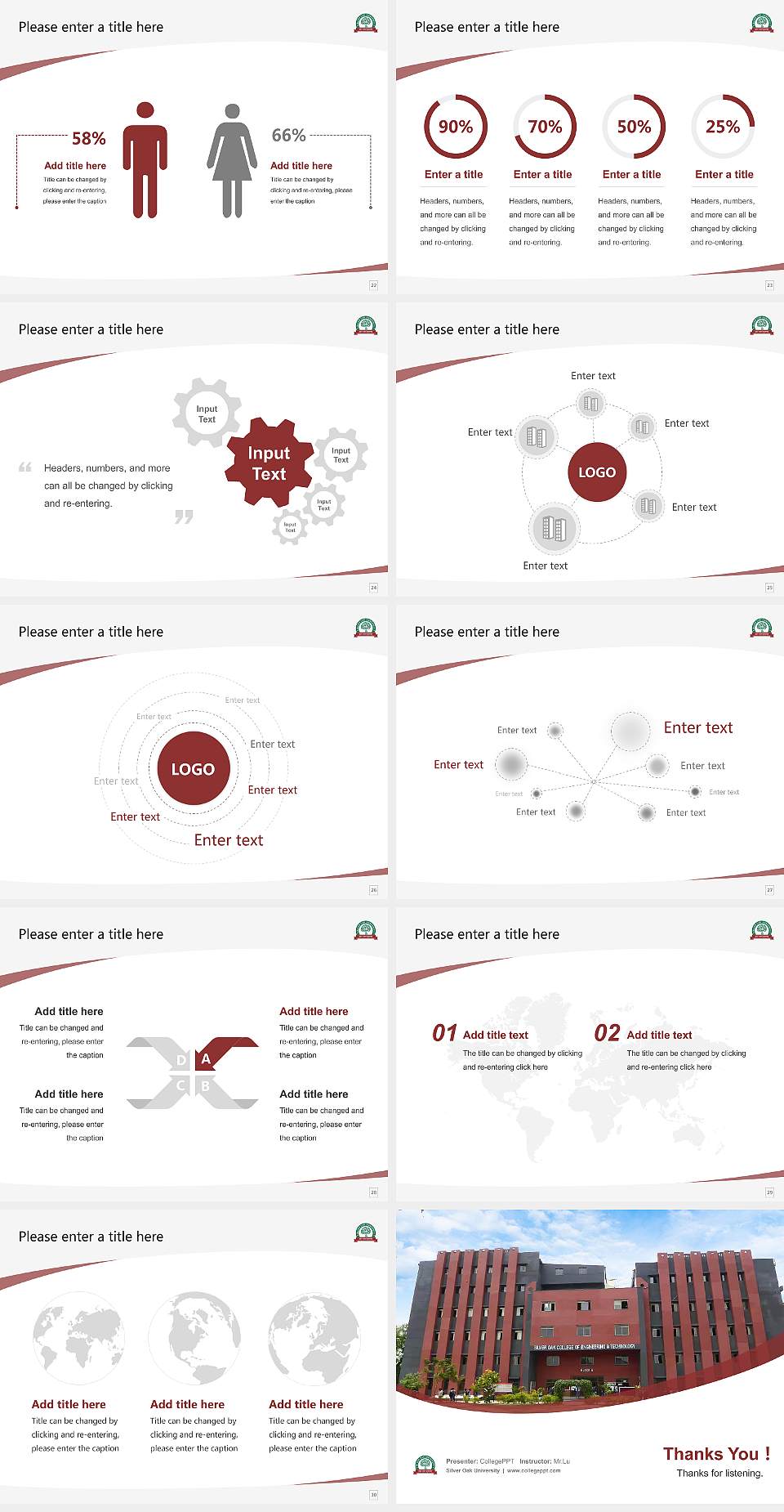 Silver Oak University Course/Courseware Creation PPT Template4:3 ratio PPT effect preview image4