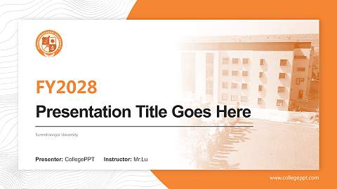 Surendranagar University Academic Presentation/Research Findings Report PPT Template