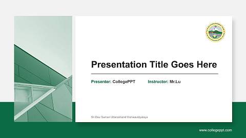 Sri Dev Suman Uttarakhand Vishwavidyalaya General PPT Template