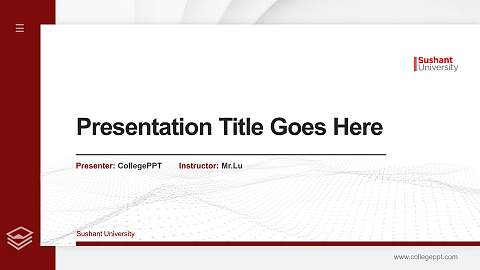 Sushant University Thesis Proposal/Graduation Defense PPT Template