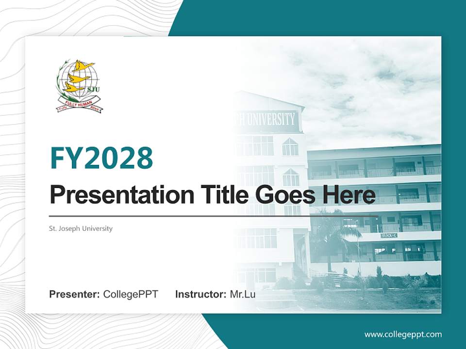 St. Joseph University Academic Presentation/Research Findings Report PPT Template4:3 ratio PPT effect preview image5