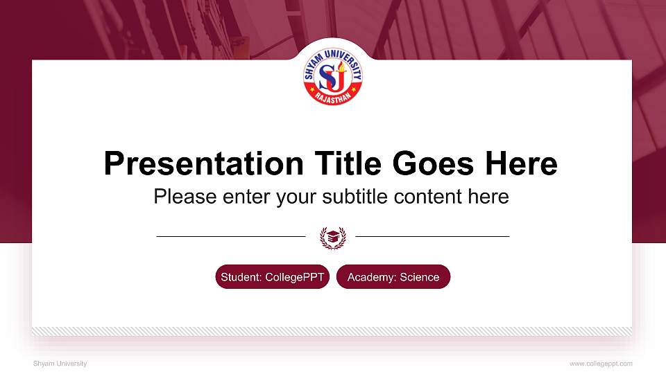 Shyam University National Scholarship Defense PPT Template16:9 ratio PPT effect preview image