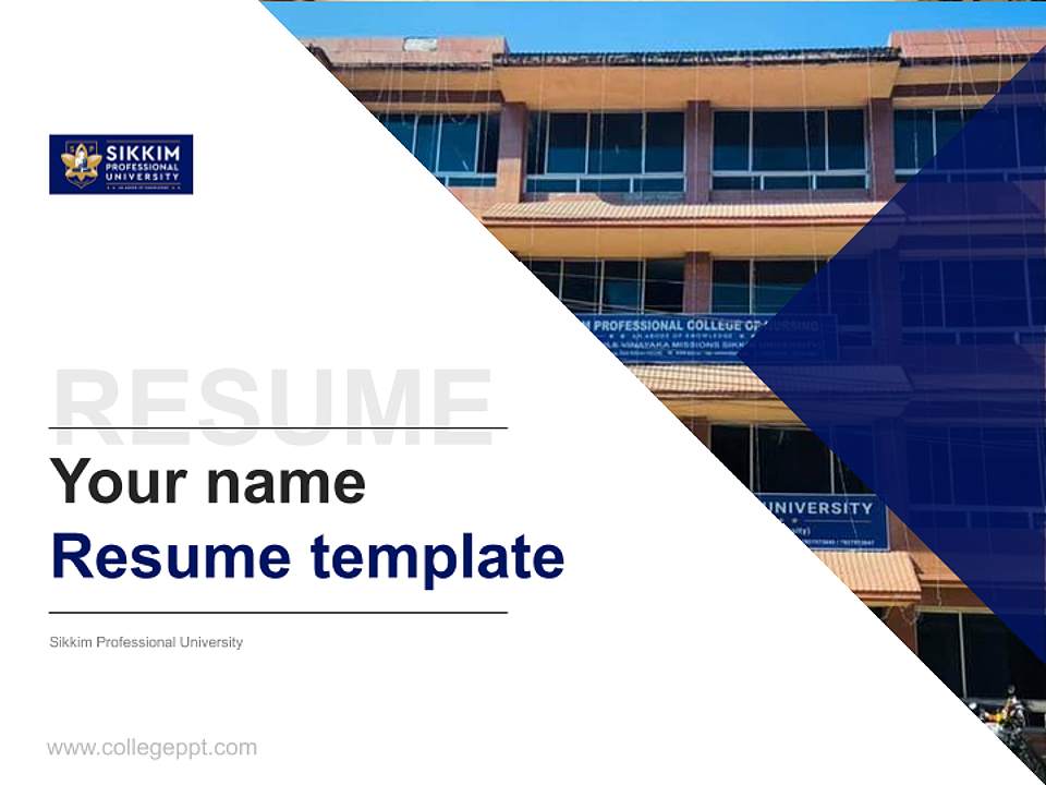 Sikkim Professional University Resume PPT Template4:3 ratio PPT effect preview image5
