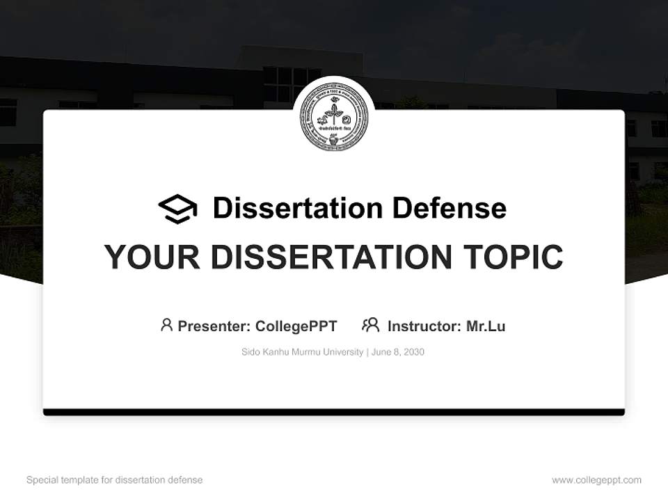 Sido Kanhu Murmu University Graduation Thesis Defense PPT Template4:3 ratio PPT effect preview image7
