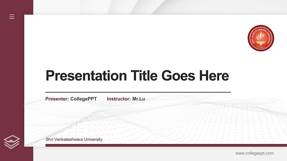Shri Venkateshwara University Thesis Proposal/Graduation Defense PPT Template16:9 ratio PPT effect preview image