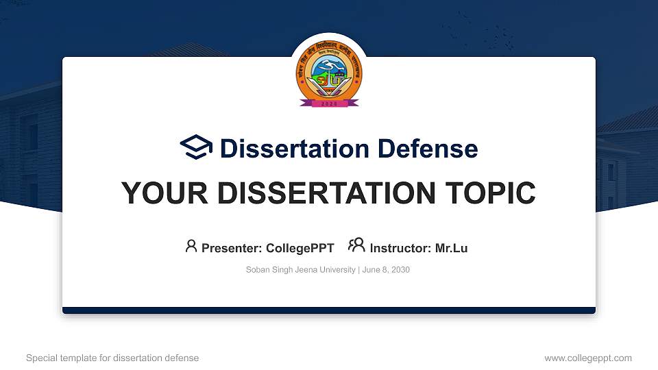 Soban Singh Jeena University Graduation Thesis Defense PPT Template16:9 ratio PPT effect preview image