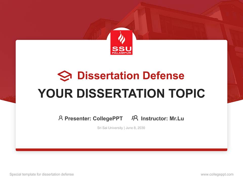 Sri Sai University Graduation Thesis Defense PPT Template4:3 ratio PPT effect preview image7