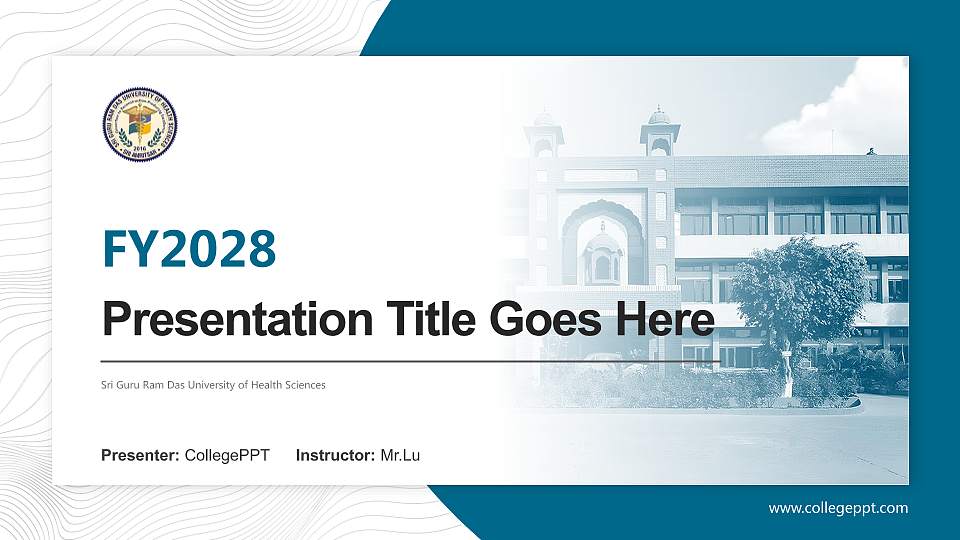 Sri Guru Ram Das University of Health Sciences Academic Presentation/Research Findings Report PPT Template16:9 ratio PPT effect preview image