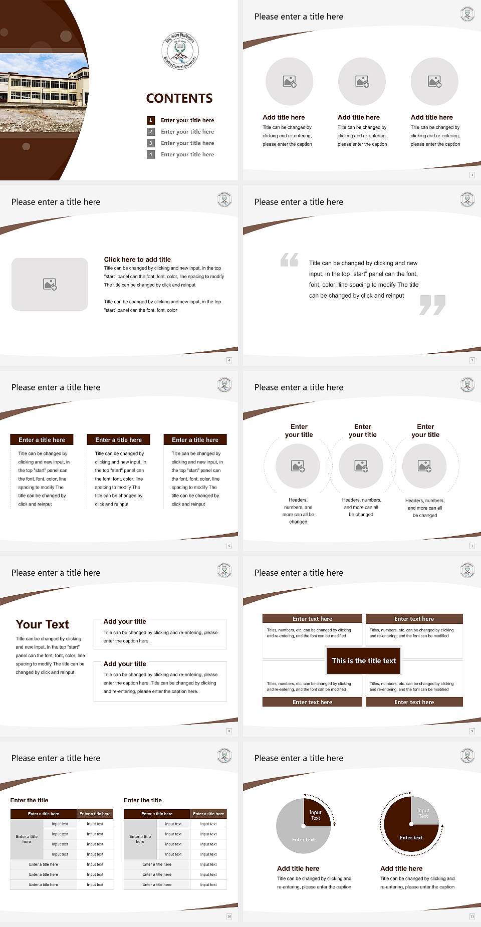 Sindhu Central University Course/Courseware Creation PPT Template4:3 ratio PPT effect preview image2