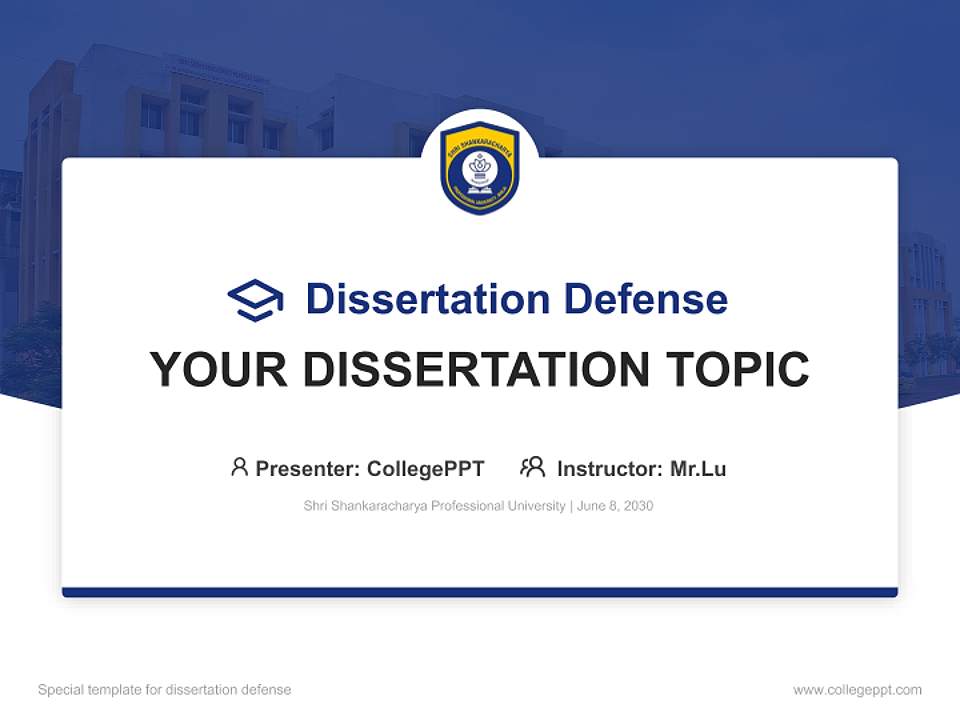 Shri Shankaracharya Professional University Graduation Thesis Defense PPT Template4:3 ratio PPT effect preview image7