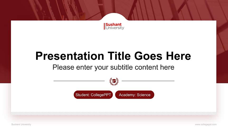Sushant University National Scholarship Defense PPT Template16:9 ratio PPT effect preview image