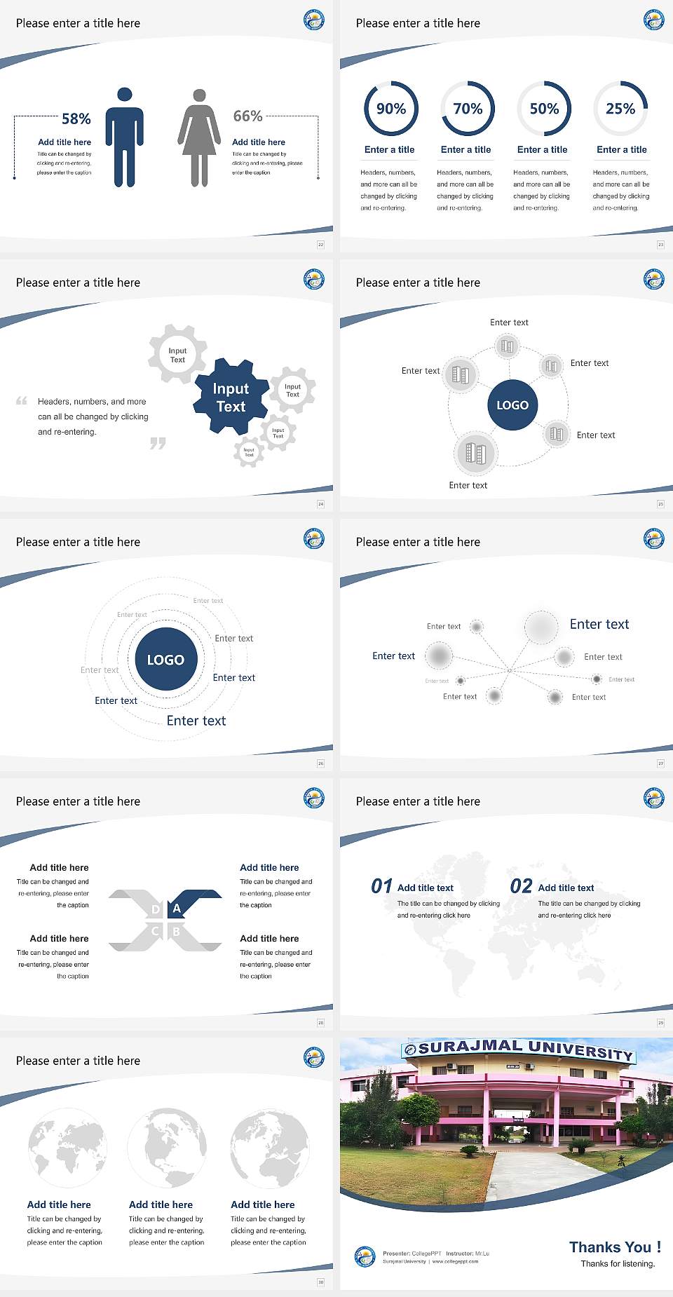 Surajmal University Course/Courseware Creation PPT Template4:3 ratio PPT effect preview image4