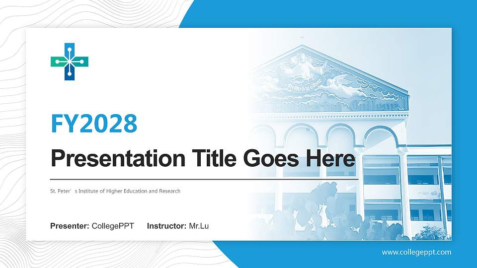 St. Peter’s Institute of Higher Education and Research Academic Presentation/Research Findings Report PPT Template16:9 ratio PPT effect preview image