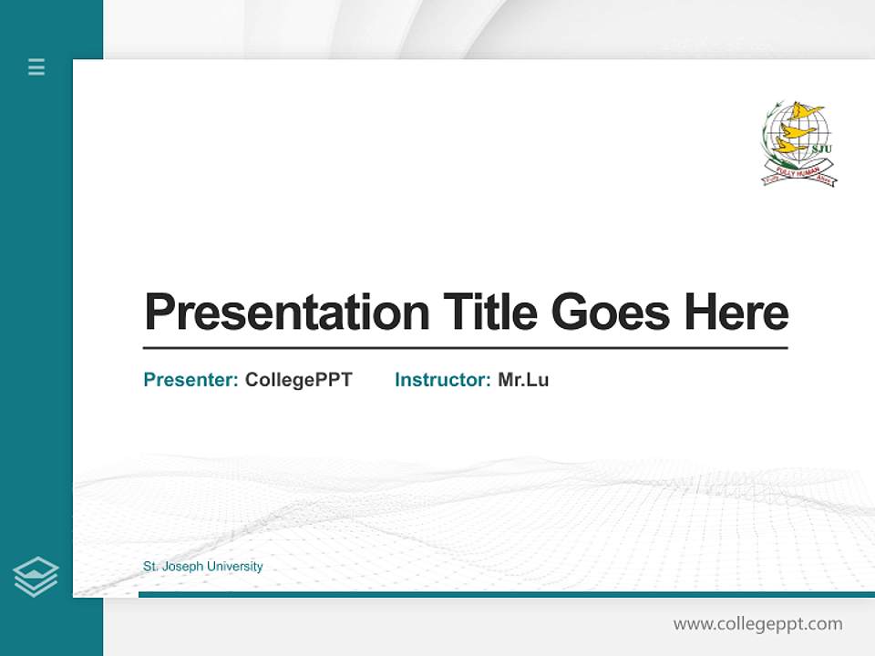 St. Joseph University Thesis Proposal/Graduation Defense PPT Template4:3 ratio PPT effect preview image5