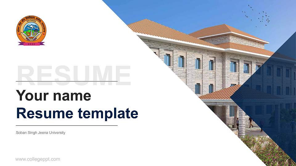 Soban Singh Jeena University Resume PPT Template16:9 ratio PPT effect preview image