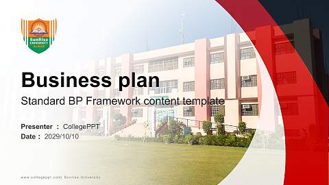 Sunrise University Competition/Entrepreneurship Contest PPT Template