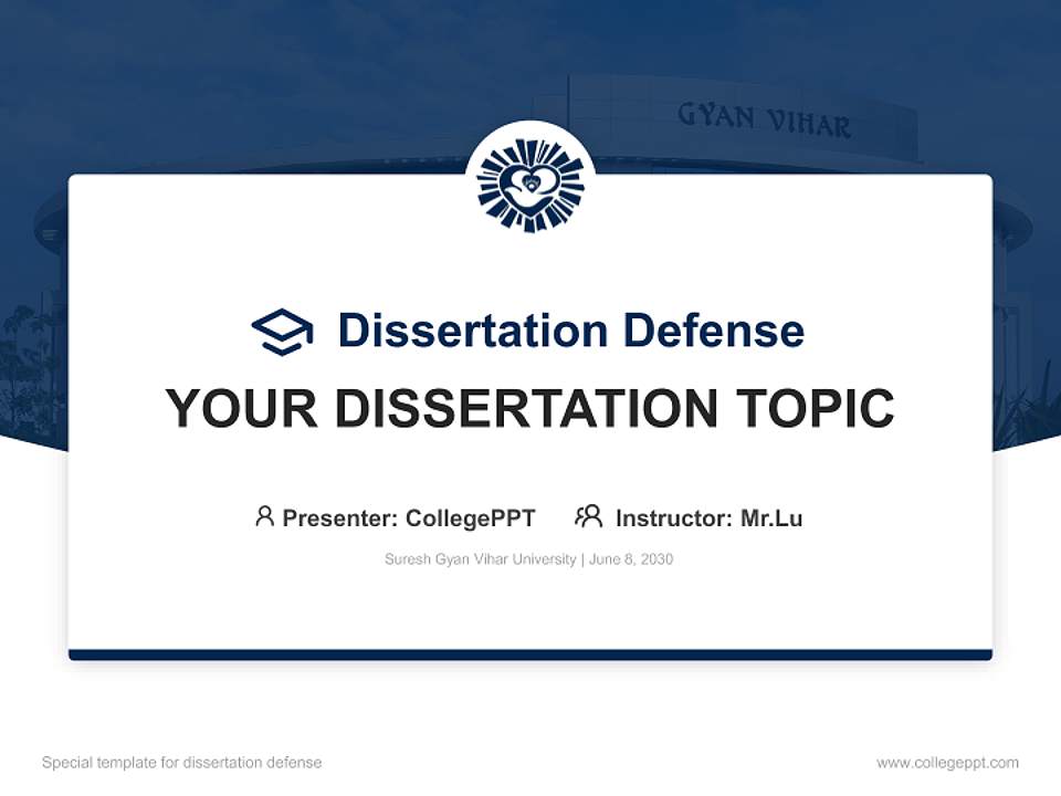 Suresh Gyan Vihar University Graduation Thesis Defense PPT Template4:3 ratio PPT effect preview image7