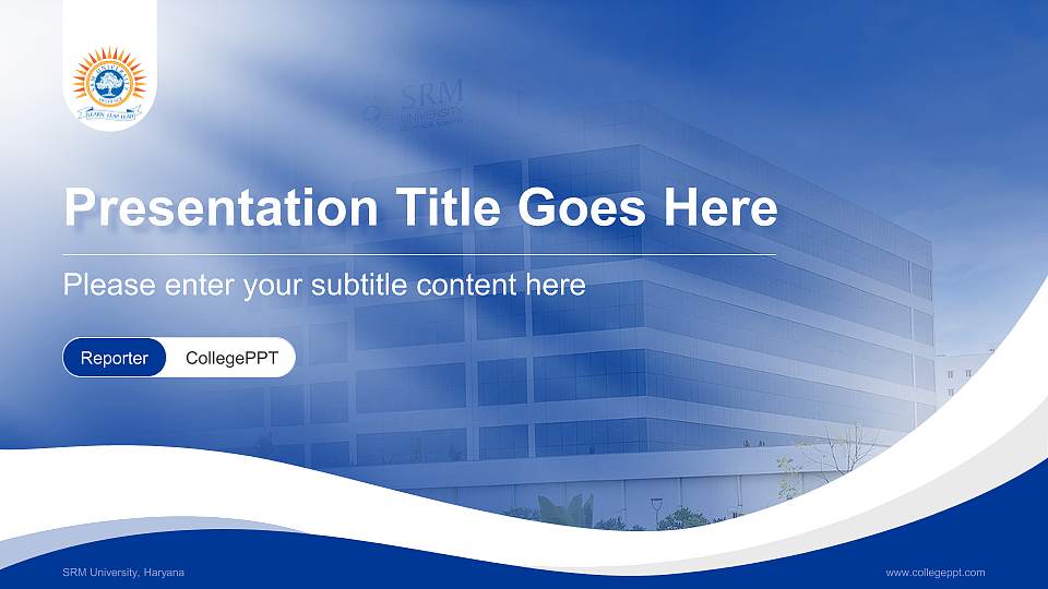 SRM University, Haryana Lecture Sharing and Networking Event PPT Template16:9 ratio PPT effect preview image