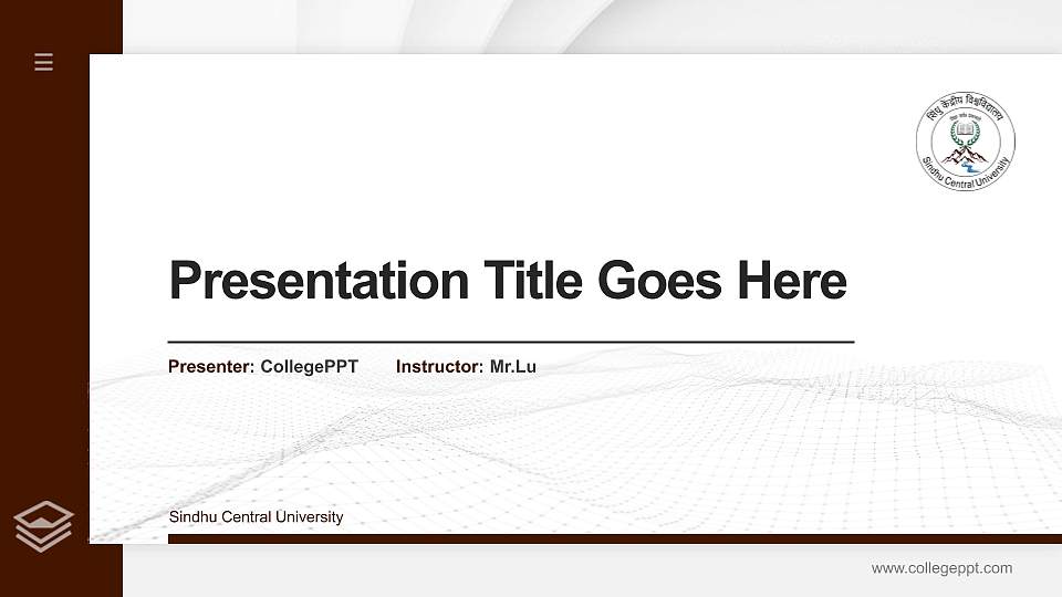 Sindhu Central University Thesis Proposal/Graduation Defense PPT Template16:9 ratio PPT effect preview image