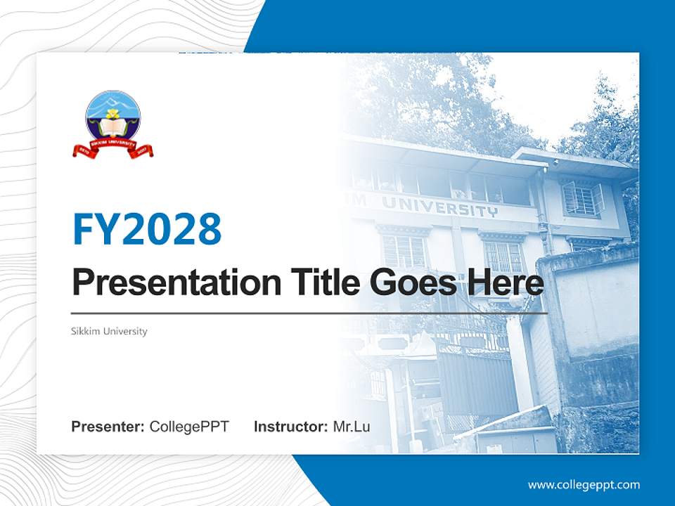 Sikkim University Academic Presentation/Research Findings Report PPT Template4:3 ratio PPT effect preview image5