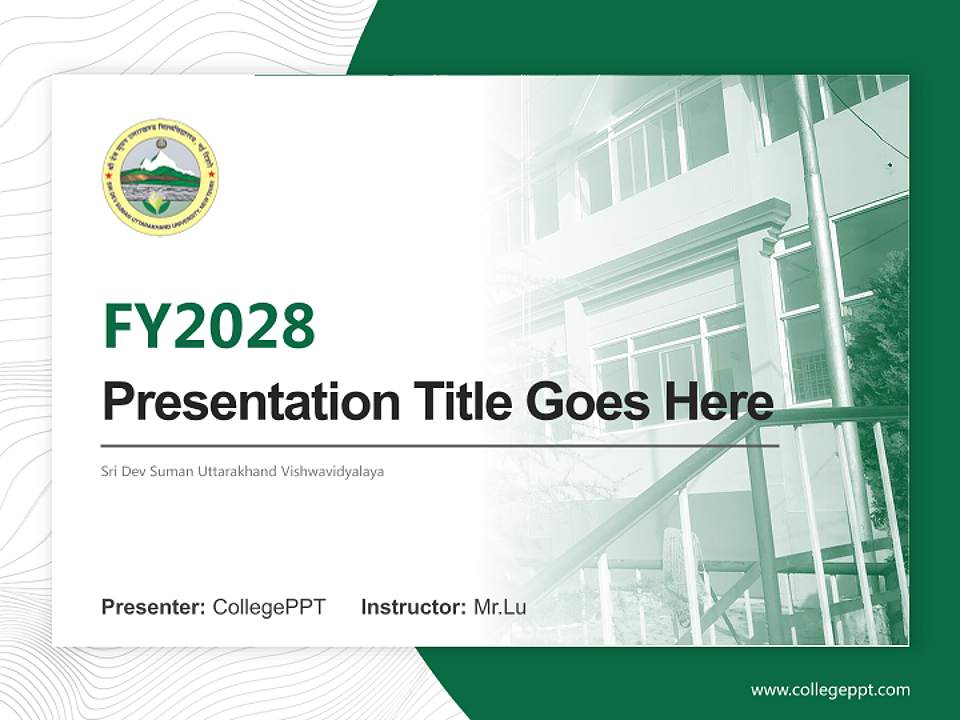 Sri Dev Suman Uttarakhand Vishwavidyalaya Academic Presentation/Research Findings Report PPT Template4:3 ratio PPT effect preview image5