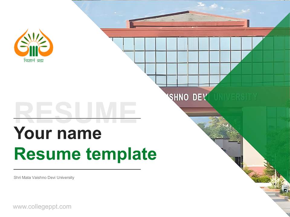 Shri Mata Vaishno Devi University Resume PPT Template4:3 ratio PPT effect preview image5