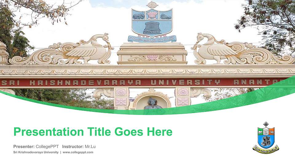 Sri Krishnadevaraya University Course/Courseware Creation PPT Template16:9 ratio PPT effect preview image