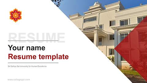 Sri Sathya Sai University for Human Excellence Resume PPT Template