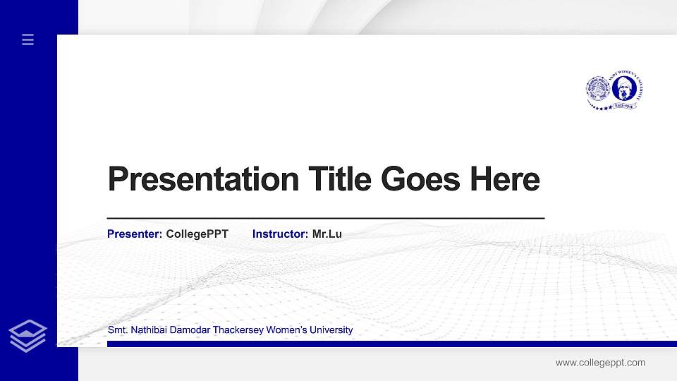 Smt. Nathibai Damodar Thackersey Women’s University Thesis Proposal/Graduation Defense PPT Template16:9 ratio PPT effect preview image