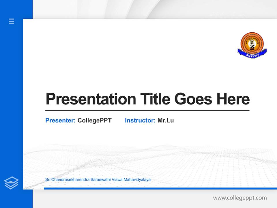 Sri Chandrasekharendra Saraswathi Viswa Mahavidyalaya Thesis Proposal/Graduation Defense PPT Template4:3 ratio PPT effect preview image5
