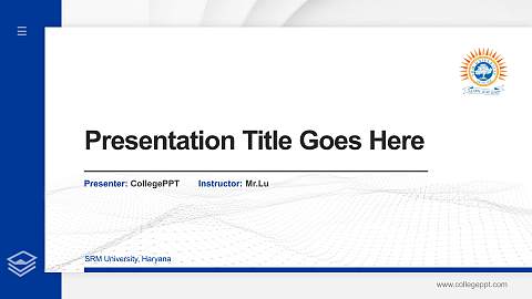 SRM University, Haryana Thesis Proposal/Graduation Defense PPT Template