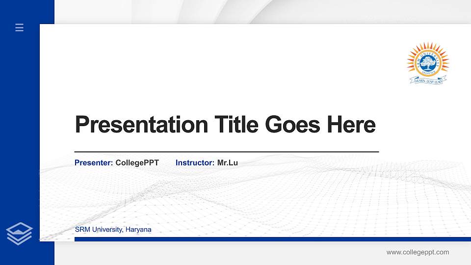 SRM University, Haryana Thesis Proposal/Graduation Defense PPT Template16:9 ratio PPT effect preview image