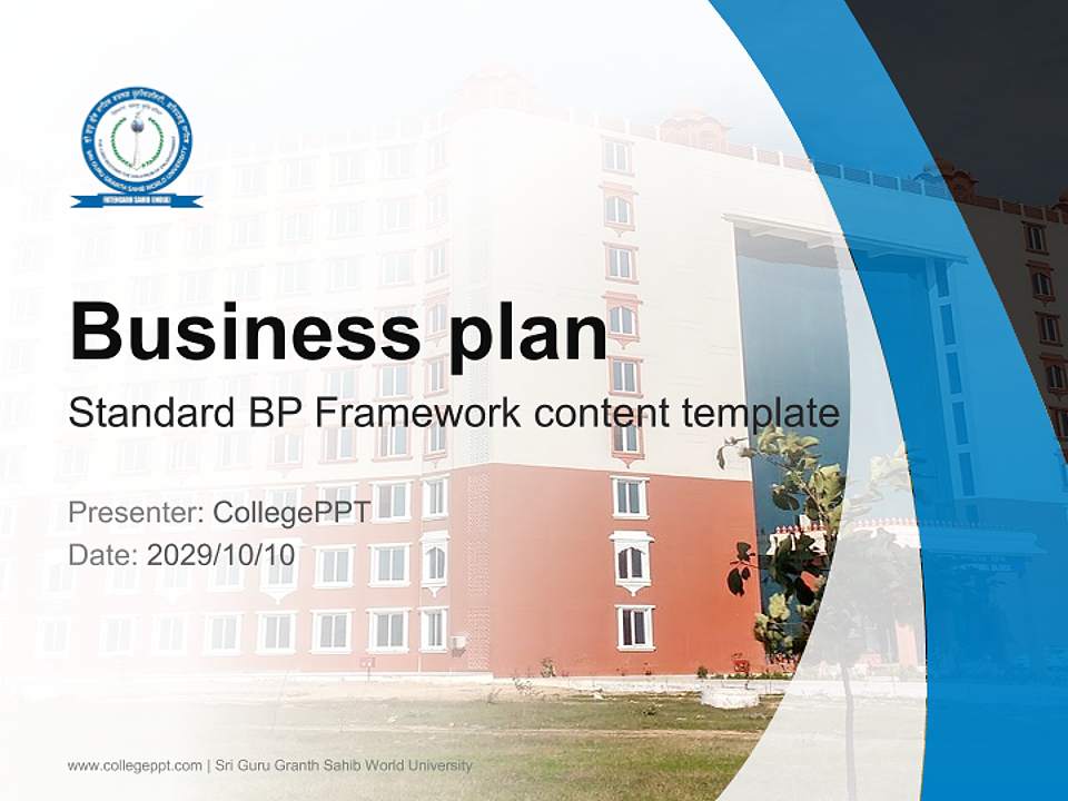 Sri Guru Granth Sahib World University Competition/Entrepreneurship Contest PPT Template4:3 ratio PPT effect preview image9