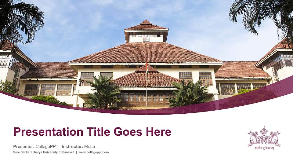 Sree Sankaracharya University of Sanskrit Course/Courseware Creation PPT Template16:9 ratio PPT effect preview image