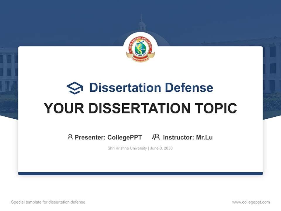 Shri Krishna University Graduation Thesis Defense PPT Template4:3 ratio PPT effect preview image7