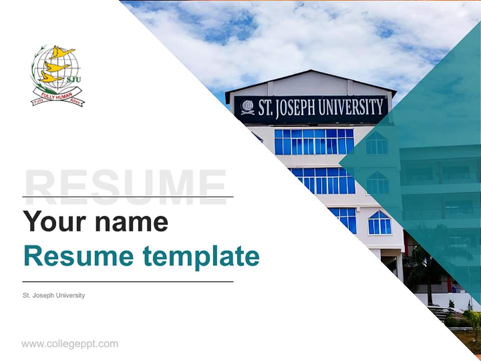 St. Joseph University Resume PPT Template4:3 ratio PPT effect preview image5